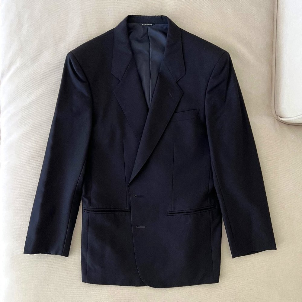Men's suit 36 short, "Bruno Piattelli" brand, purchased in Japan, navy blue